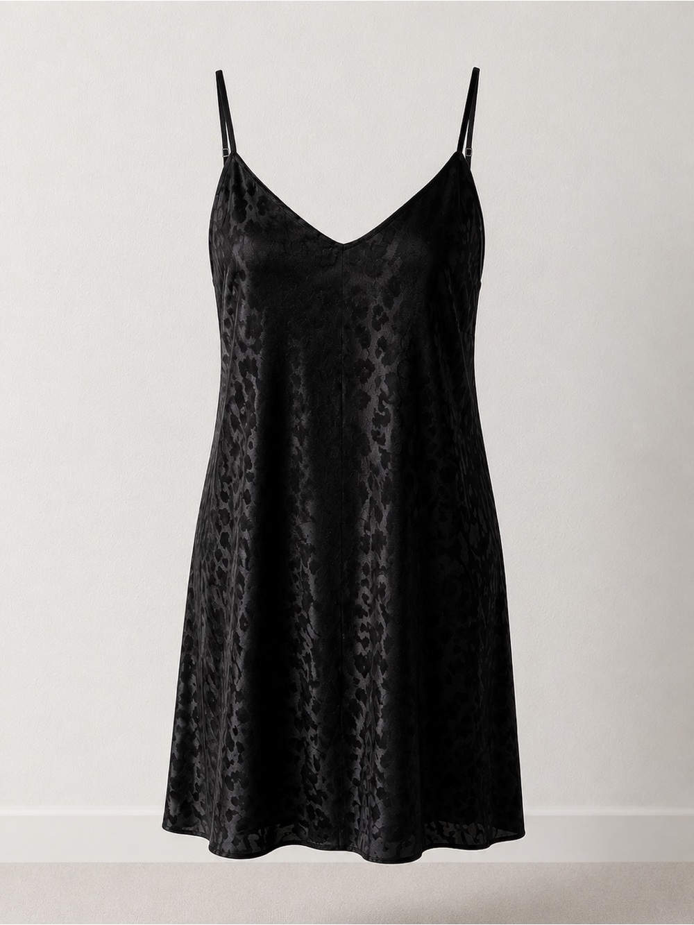 Topshop Petite Black Leopard Slip Mini Dress Size 2